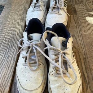 2 Pair K-Swiss Men's White Court Shoes sz 12 - pre-loved 2 for price of 1 Deal!!